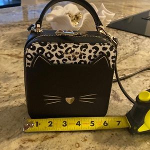 Kate Spade Black Leopard Kitten Crossbody Purse.